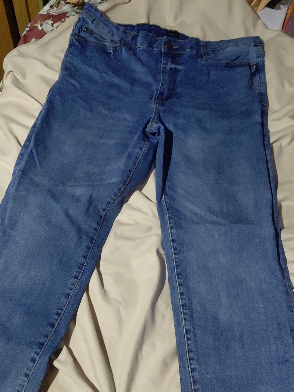 Express Slim Straight Jeans in Medium Blue